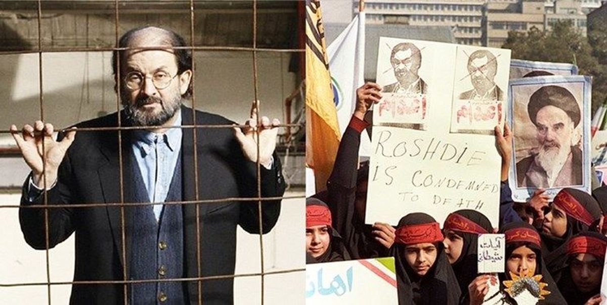 عکس جوانی آقای دوربینی در تجمع علیه سلمان رشدی!