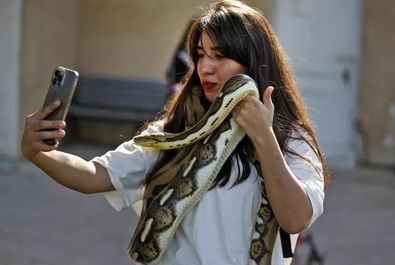 عکس با مار، عنکبوت و سوسمار در باغ وحش بغداد
